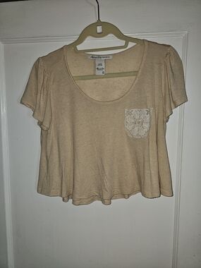 American Rag Cream Lace-Pocket Crop Top